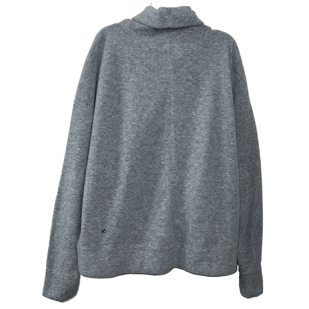 Lululemon Gray‎ Cowl Neck Pullover Sweatshirt Women's 12 Ribbon Drawcord  F7
